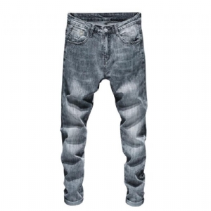 Designerskie Jasnoszare Jeansy Skinny Ze Stretchem