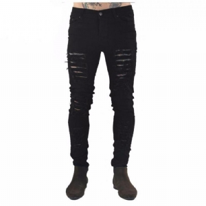 Hip Hop Swag Distressed Slim Jeans 3 Kolory