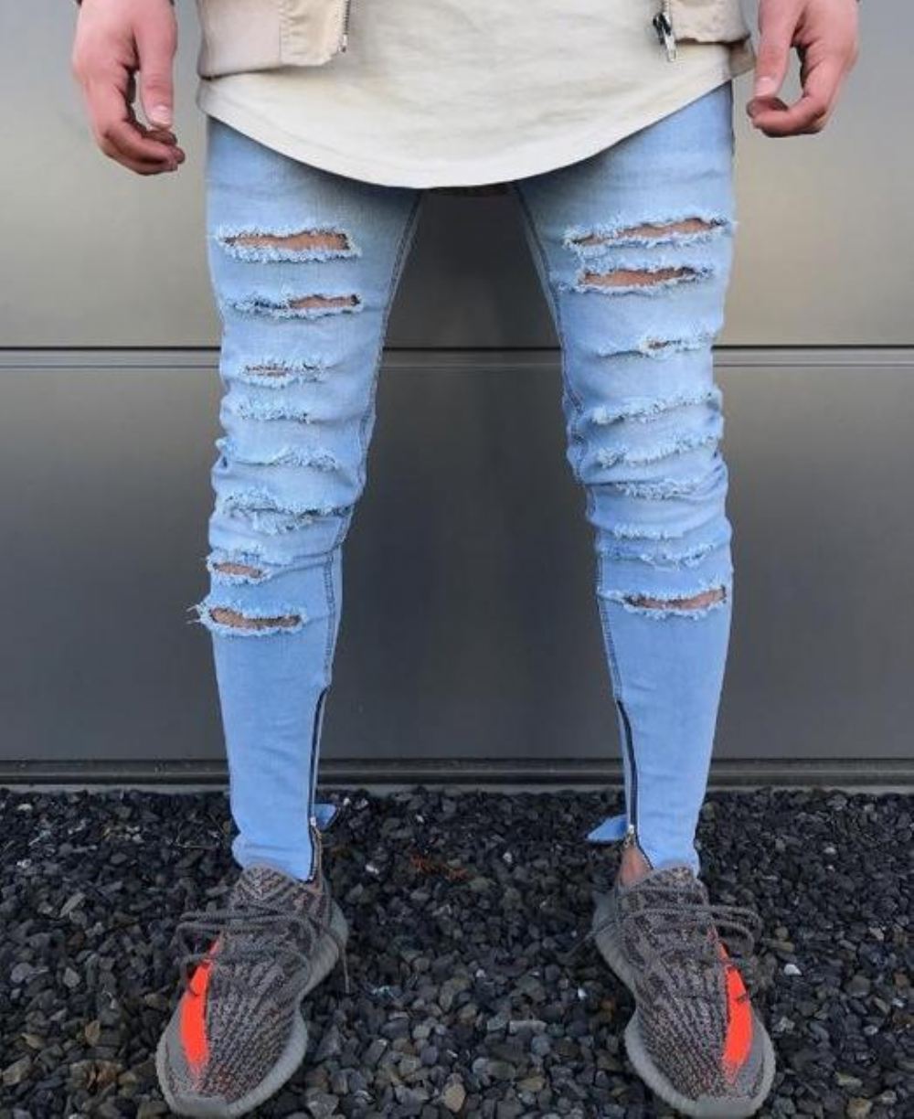 Hip Hop Swag Distressed Slim Jeans 3 Kolory