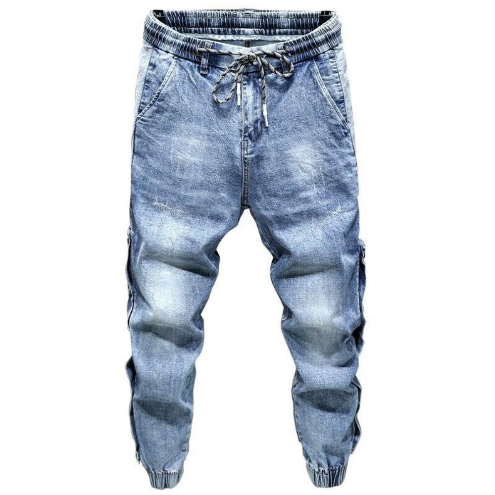 Jeansy Jogger Ze Stretchem Z Nitami Po Bokach