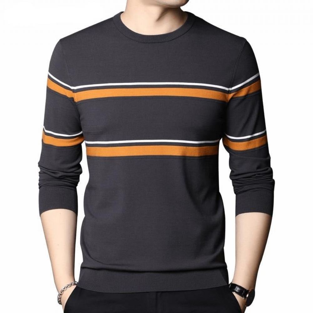 Marka Fashion Striped Pull Męskie Pullover