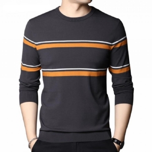 Marka Fashion Striped Pull Męskie Pullover