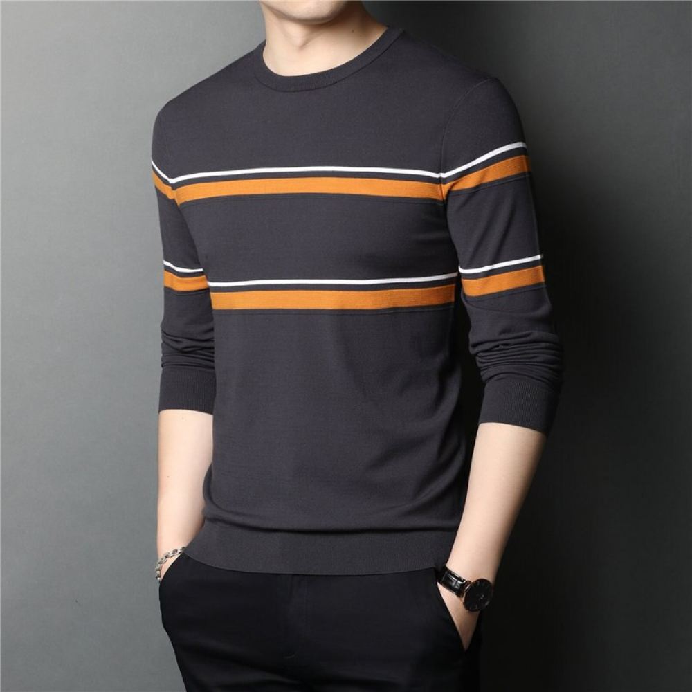 Marka Fashion Striped Pull Męskie Pullover