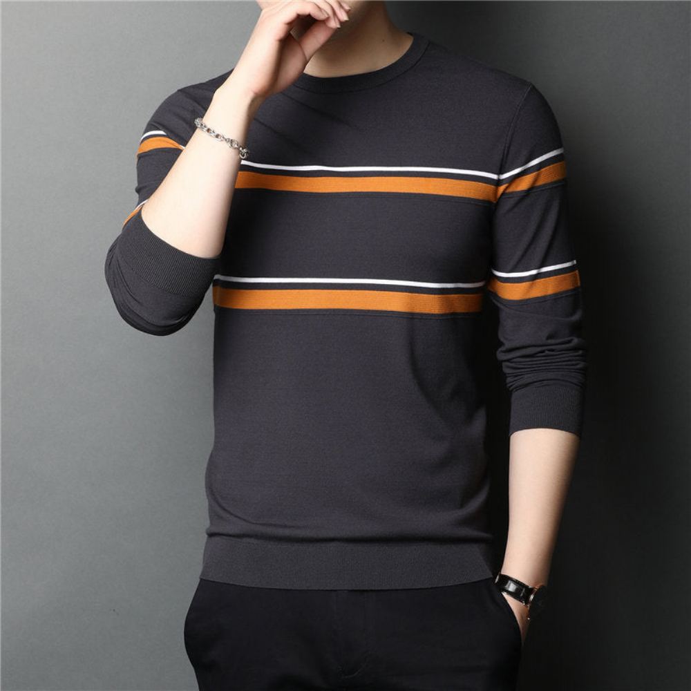 Marka Fashion Striped Pull Męskie Pullover