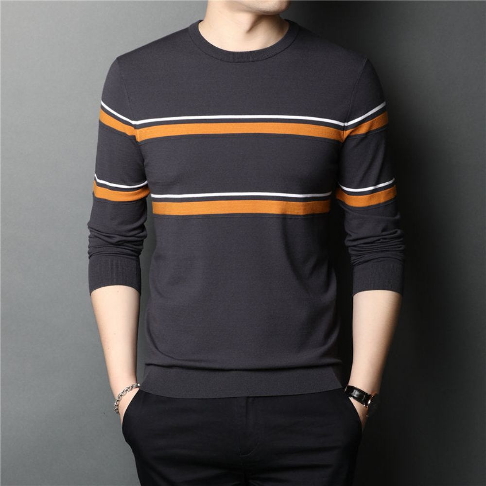 Marka Fashion Striped Pull Męskie Pullover