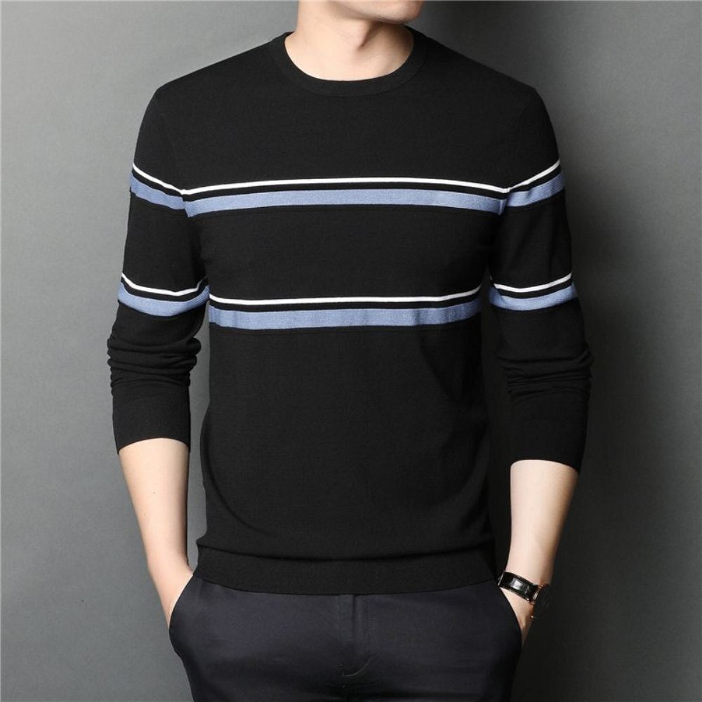 Marka Fashion Striped Pull Męskie Pullover