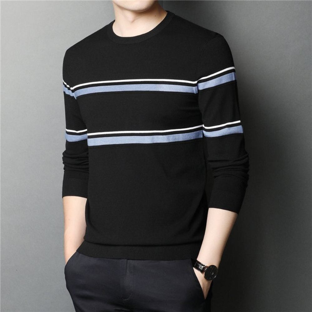 Marka Fashion Striped Pull Męskie Pullover