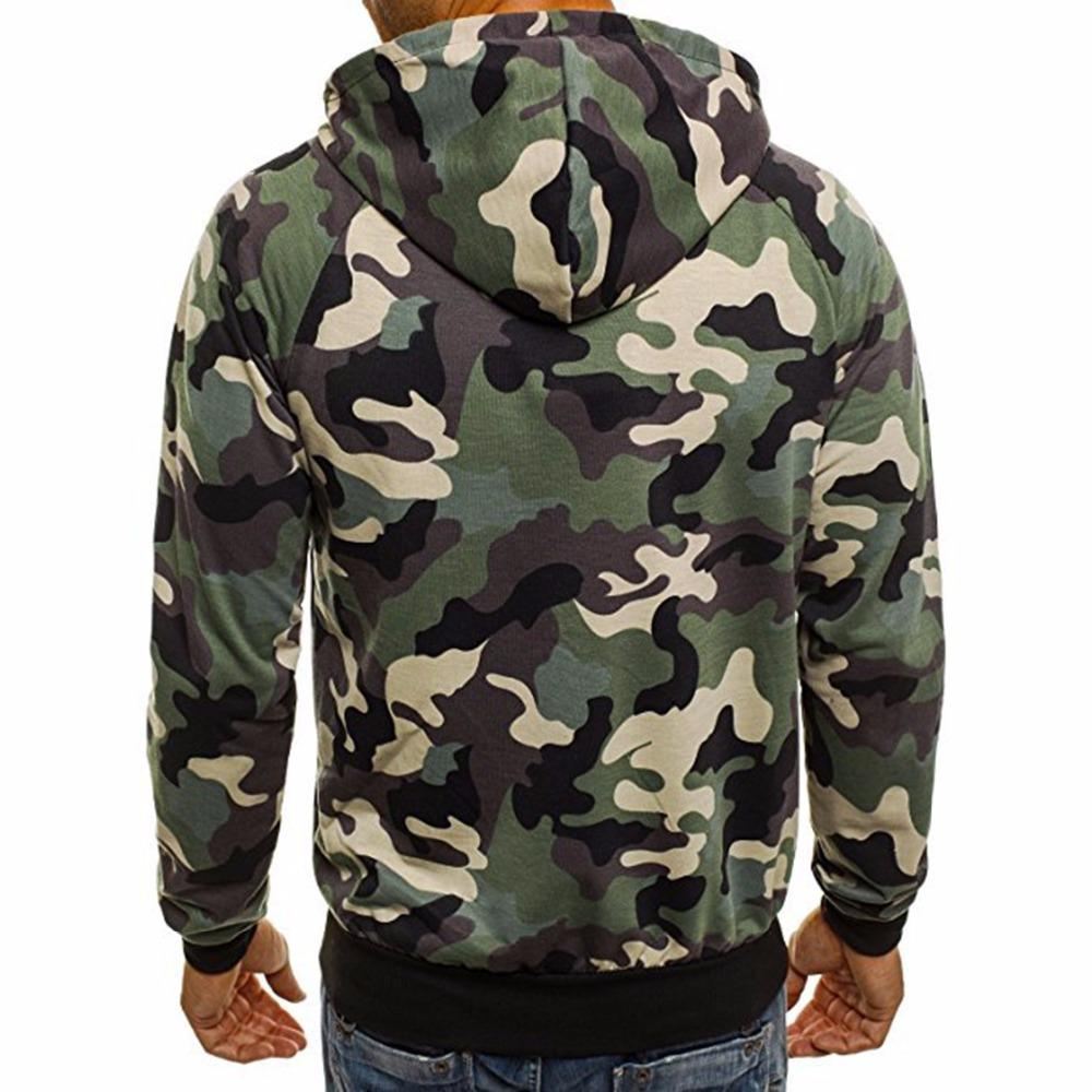 Zimowe Bluzy Z Kapturem Camo