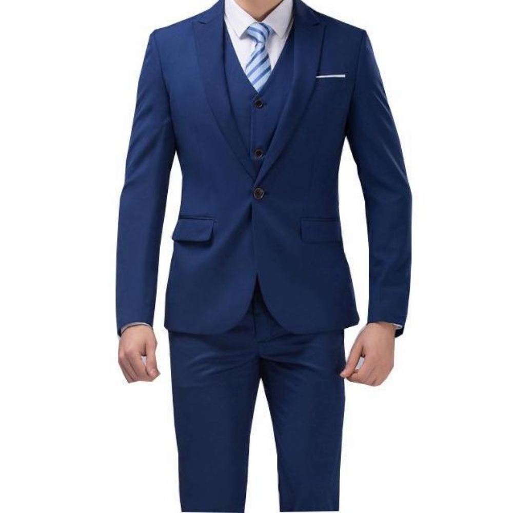 -luksusowy Garnitur 3-częściowy Slim Fit (kurtka + Kamizelka + Spodnie)