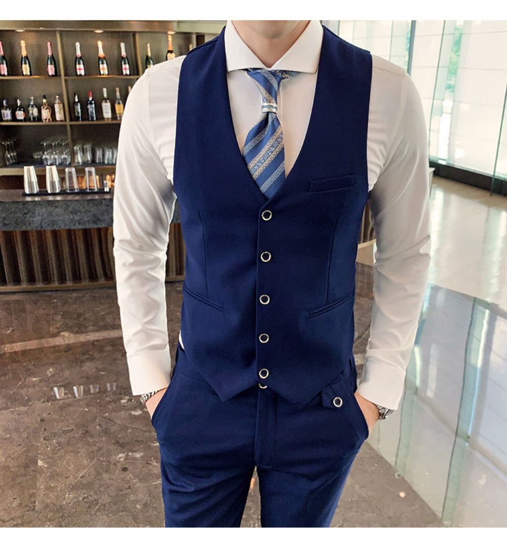 Marka Business Casual Slim Fit 3 CZęściowy Garnitur