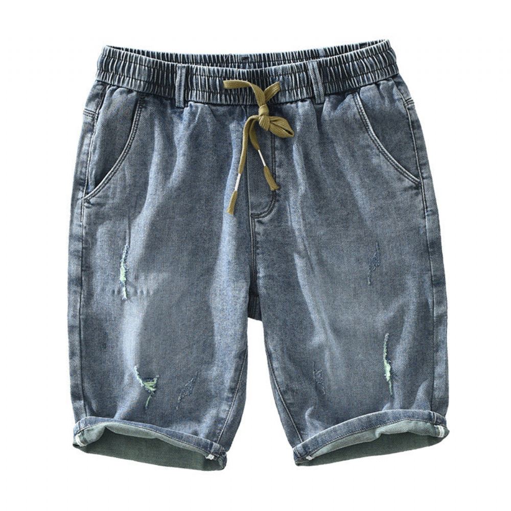 Cienki Trend Elastyczny Tie Prosty Denim Short