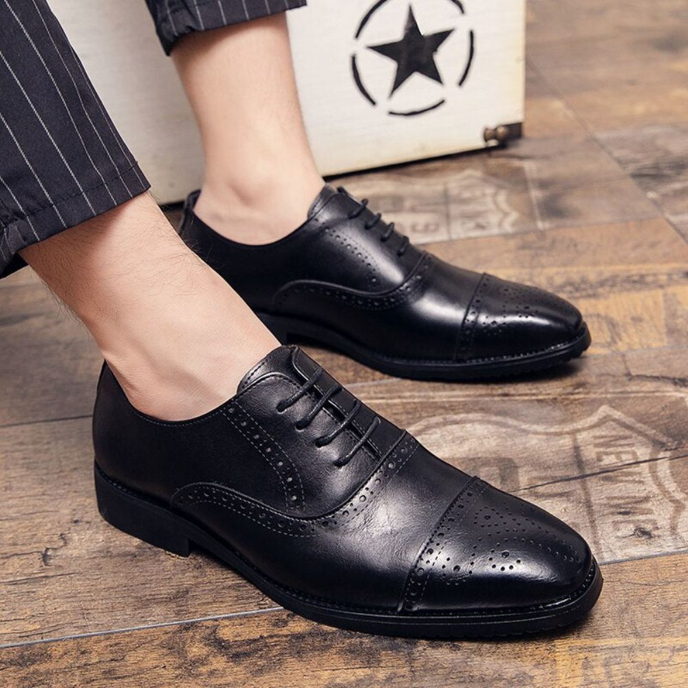 Całe Cięcie Fashion Pointed Toe Business Dress Shoes