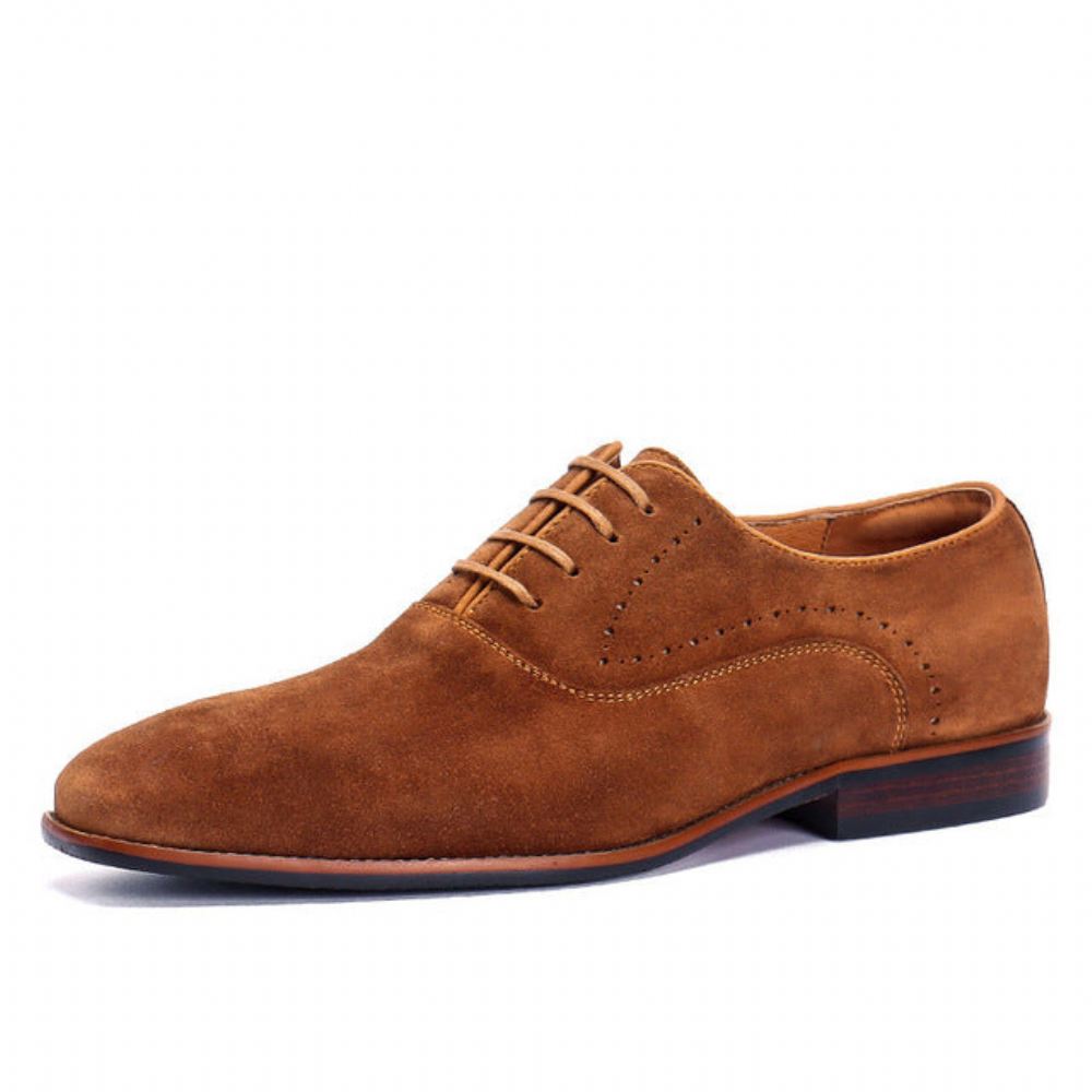 Designerskie Skórzane Zamszowe Buty Oxford