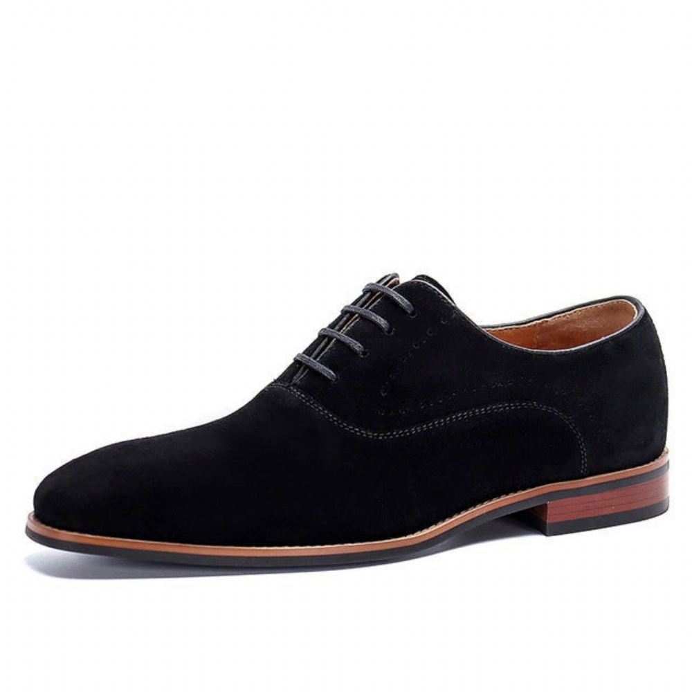 Designerskie Skórzane Zamszowe Buty Oxford