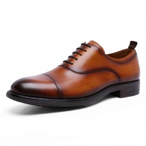 Gentleman Retro Lakierowana Skóra Oxford Męskie