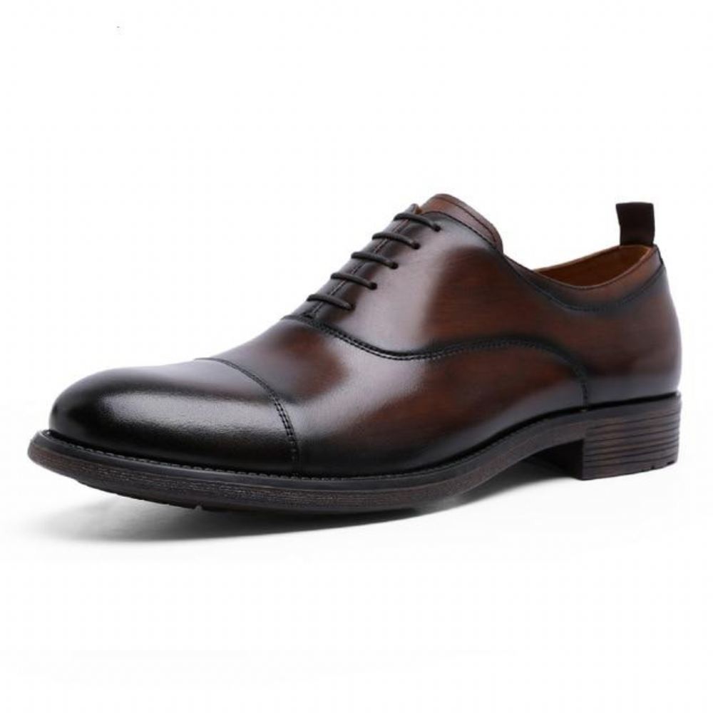 Gentleman Retro Lakierowana Skóra Oxford Męskie