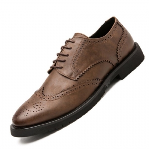 Męskie Buty Brogue British Casual Skórzane Buty Do Sukienki