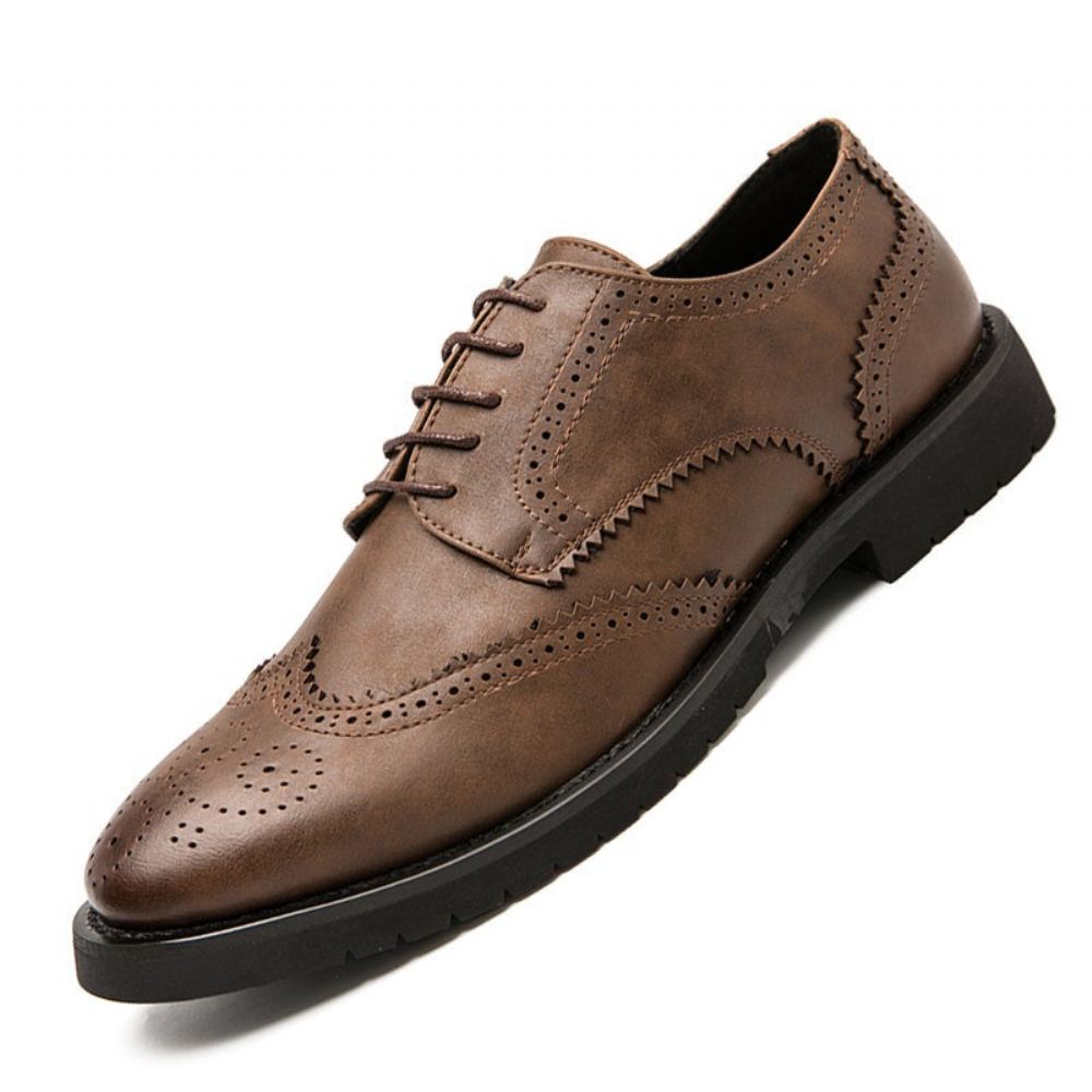 Męskie Buty Brogue British Casual Skórzane Buty Do Sukienki