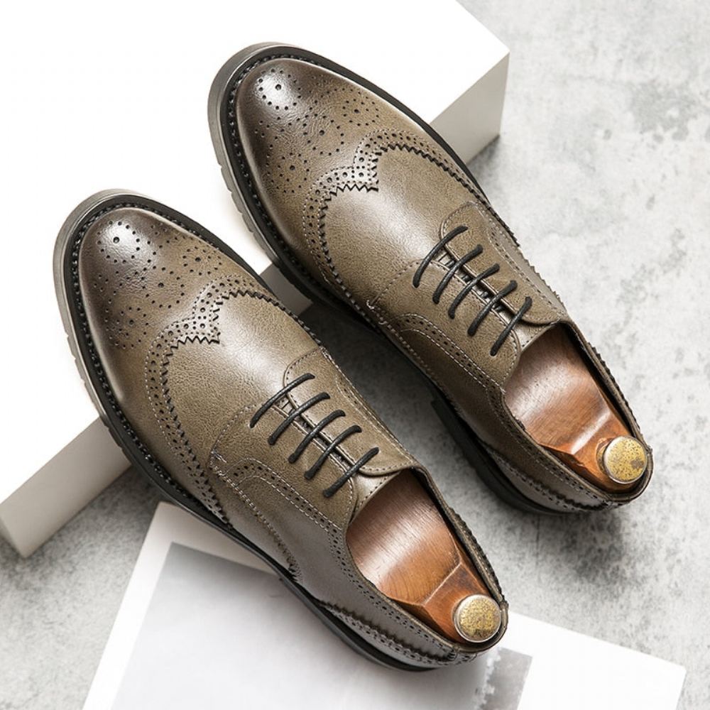 Męskie Buty Brogue British Casual Skórzane Buty Do Sukienki